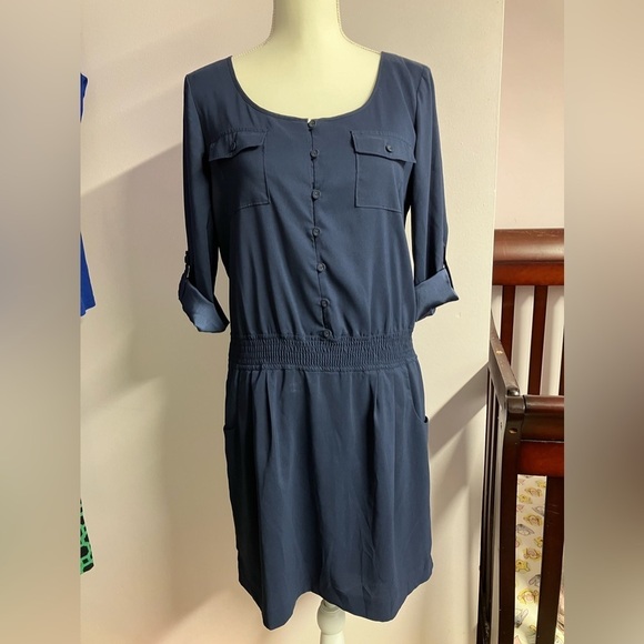 Gianni Bini Dresses & Skirts - Gianni Bini Women’s Dress, Size XS, Roll Up Sleeves, Navy Blue